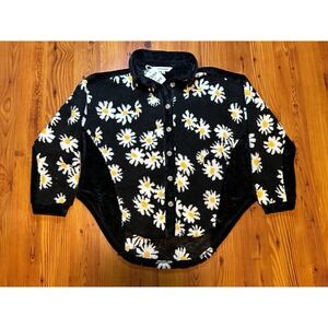 Davi & Dani Boutique Floral Print Teddy Bear Faux Jacket‎ Sherpa Daisy Medium